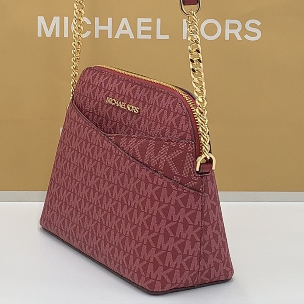 MICHAEL KORS Jet Set Medium Logo Dome Satchel Crossbody XCROSS XBODY
Mulberry - Picture 4 of 16
